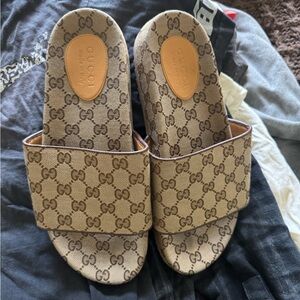 Gucci mens Brown Slide Sandals